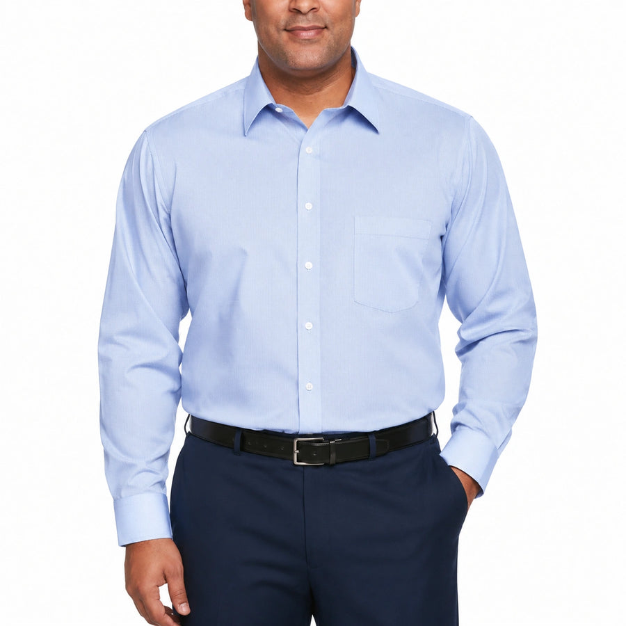 Chemise homme taille M en tissu bleu clair à manches longues pour tenue professionnelle