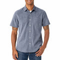 Chemise homme L en tissu tissé bleu à manches courtes style décontracté