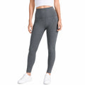 Legging femme taille S en tissu extensible gris anthracite taille haute sport ajusté