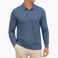 Polo homme taille M en tissu bleu à manches longues style décontracté