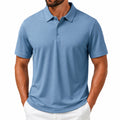 Polo homme taille M bleu en tissu synthétique à manches courtes