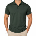Polo homme L en tissu vert foncé à manches courtes style décontracté