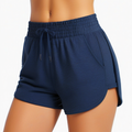 Short femme taille S en tissu bleu marine à taille élastique style décontracté