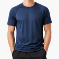 T-shirt de sport homme taille M bleu marine à manches courtes respirant